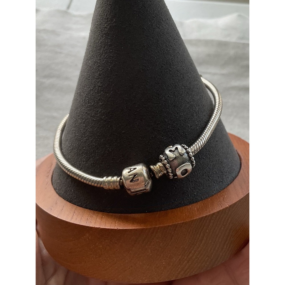 Pandora ALE 925 Sterling Silver Charm Bracelet MOM Charm